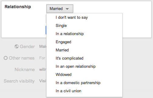 relationship statuses